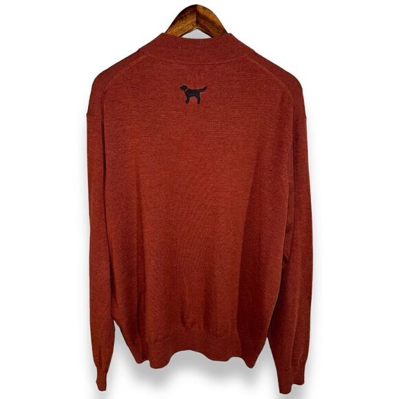 Peter Millar Rust Red 100% Merino Wool 1/4 Zip Sweater XL - Picture 9 of 10